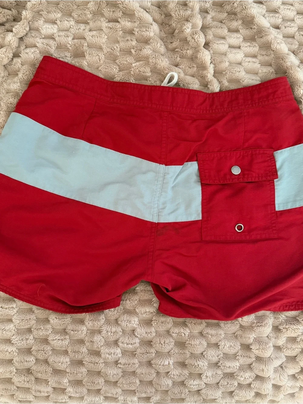 Saturdays New York City Red Swim Shorts with White Stripe